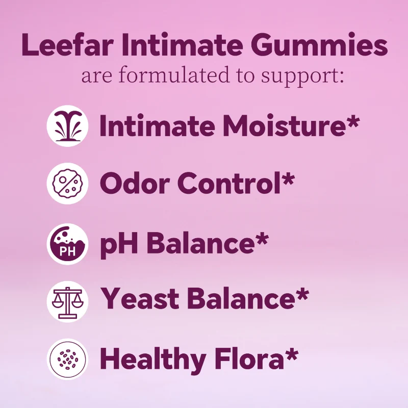 LeeFar Her Juicy Feminine Probiotics Gummies - pH Balance & Dryness Support - 60 Counts - Image 9