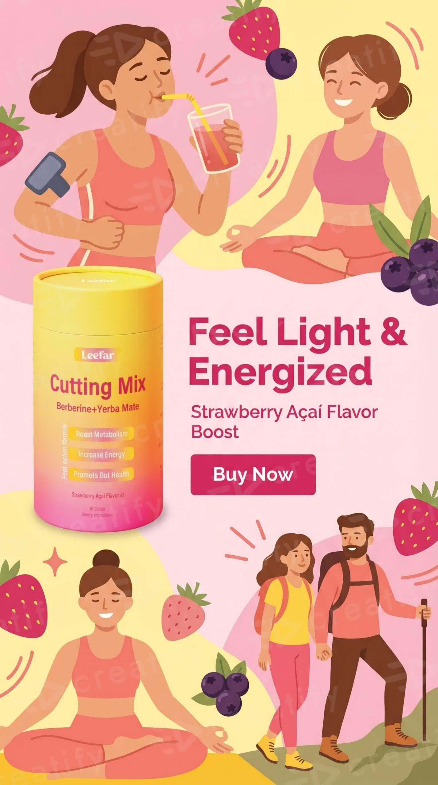 LeeFar Cutting Drink Mix – Strawberry Açaí Flavor – 21 Servings - Image 8